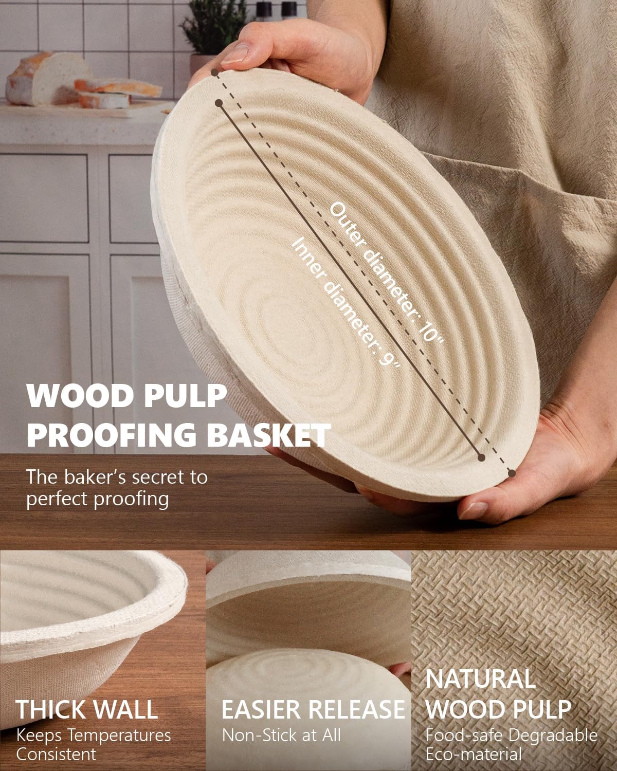 Sourdough Starter Kit with Banneton Bread Proofing Baskets