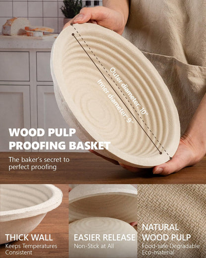 Sourdough Starter Kit with Banneton Bread Proofing Baskets
