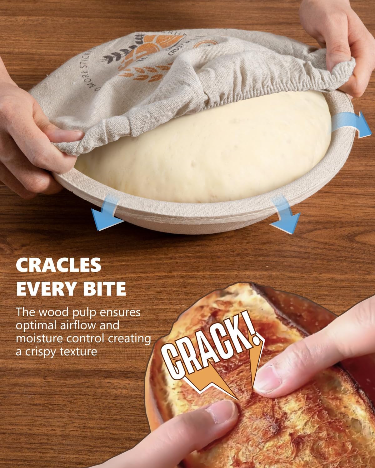 Sourdough Starter Kit with Banneton Bread Proofing Baskets