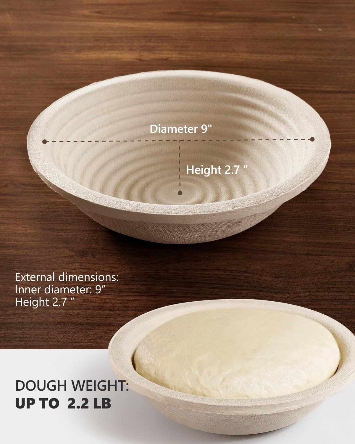 Sourdough Starter Kit with Banneton Bread Proofing Baskets