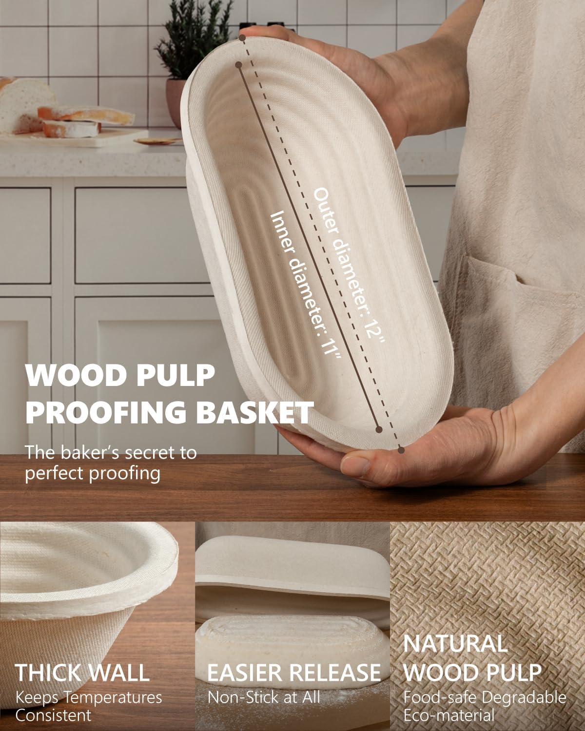 Sourdough Starter Kit with Banneton Bread Proofing Baskets