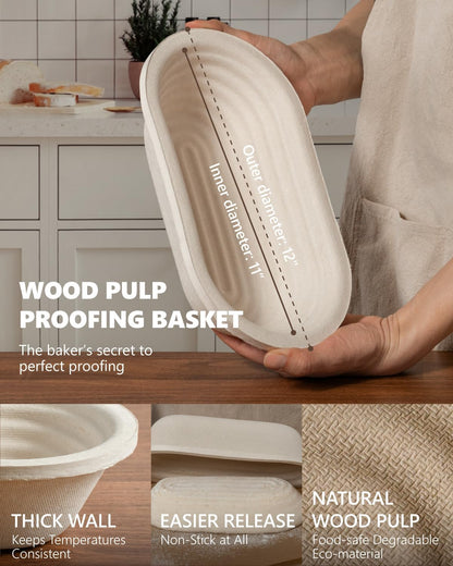 Sourdough Starter Kit with Banneton Bread Proofing Baskets