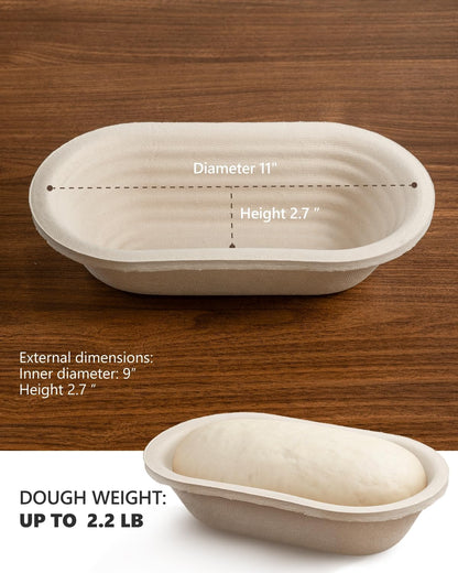 Sourdough Starter Kit with Banneton Bread Proofing Baskets