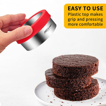 Round Cookie Cutter Set – 4 Different Sizes of Stainless Steel Biscuit Cutters for Baking, Donut, English Muffin, and More