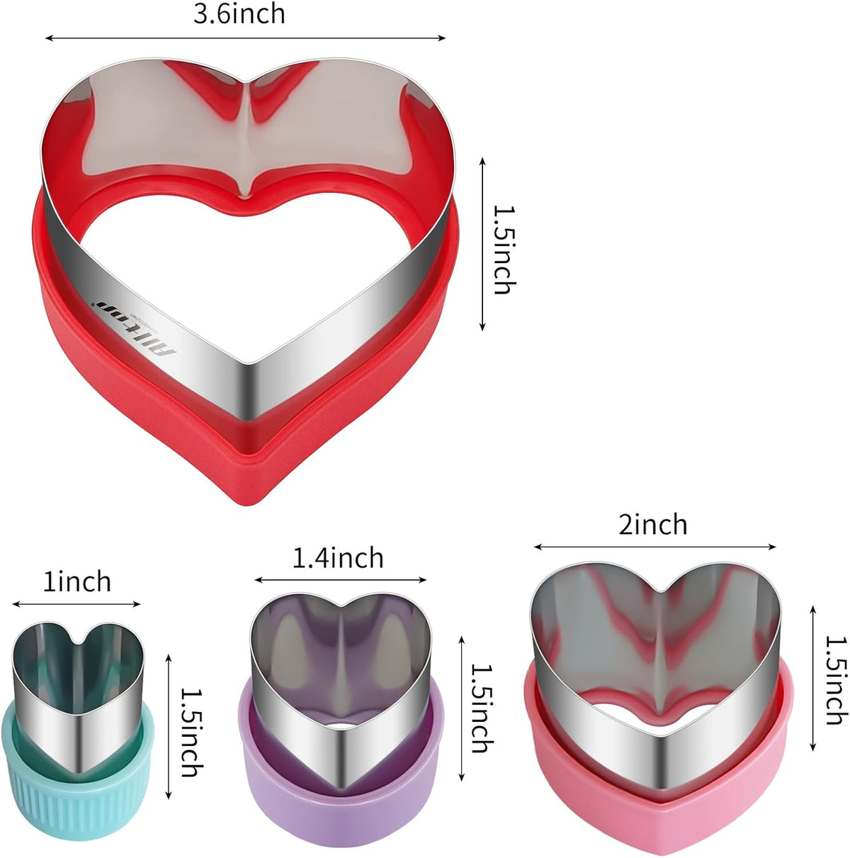 Round Cookie Cutter Set – 4 Different Sizes of Stainless Steel Biscuit Cutters for Baking, Donut, English Muffin, and More
