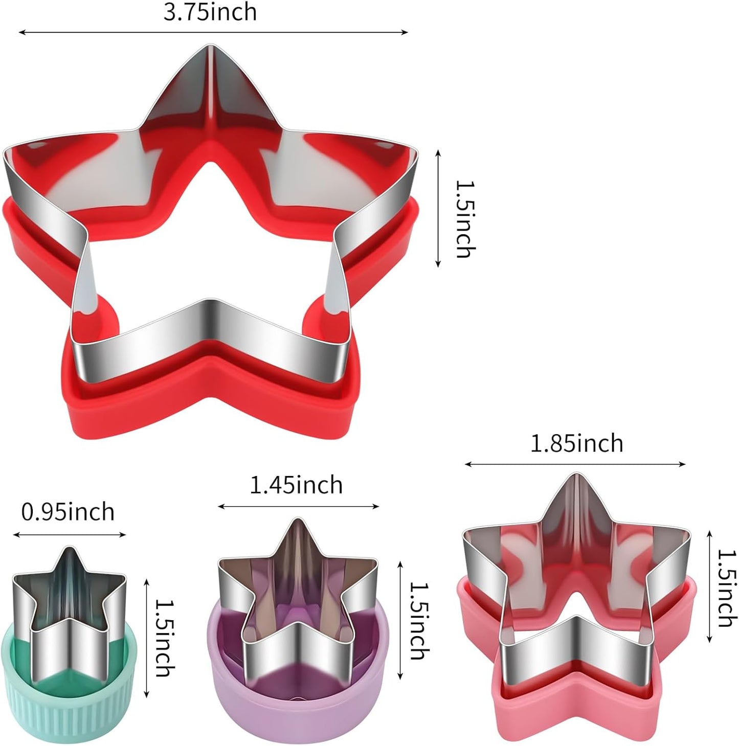 Round Cookie Cutter Set – 4 Different Sizes of Stainless Steel Biscuit Cutters for Baking, Donut, English Muffin, and More