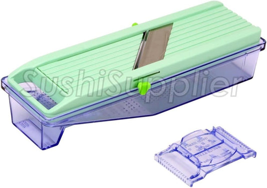Mandoline Slicer with Collection Tray and 4 Blades, Japanese Stainless Steel, BPA Free