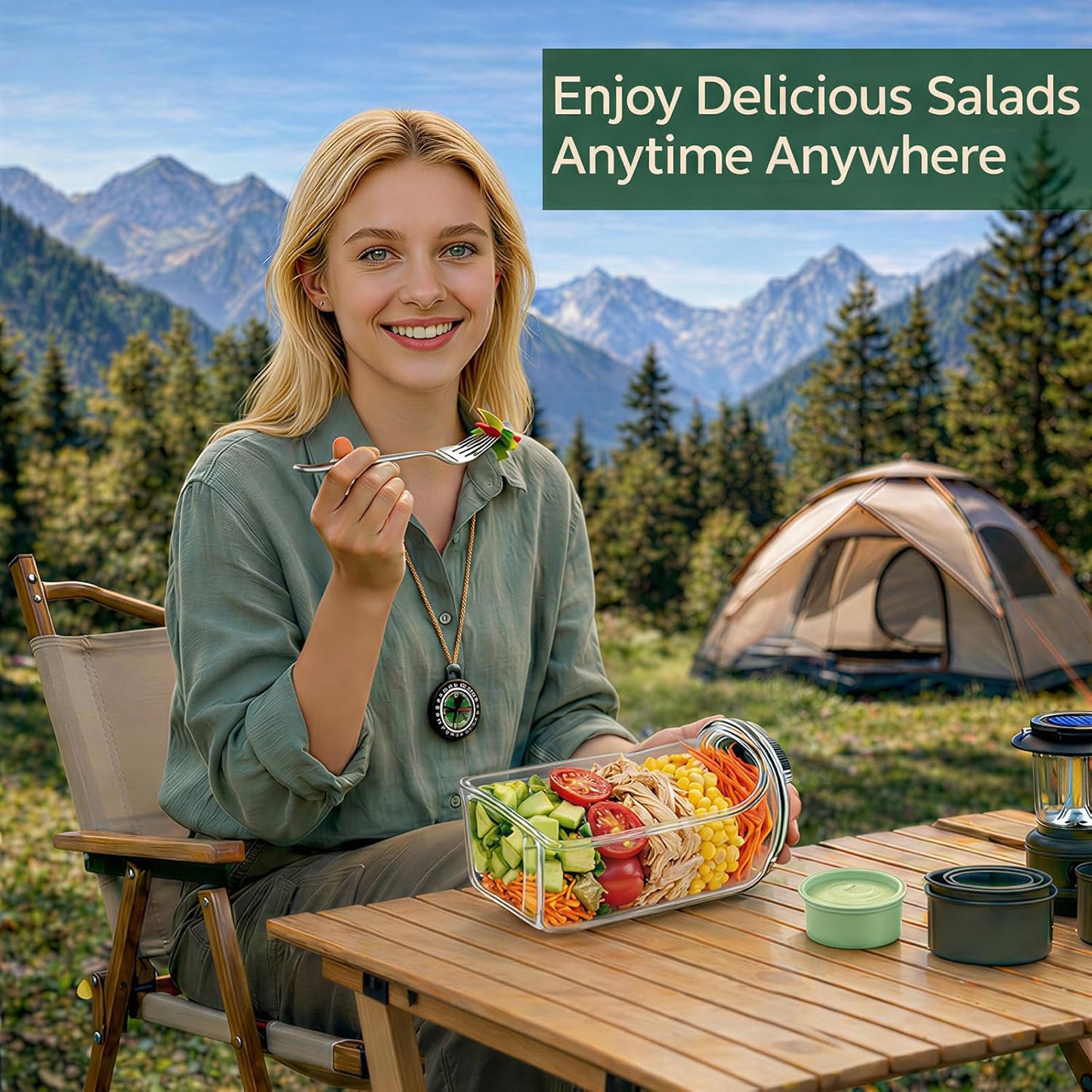 Portable Salad Jar with Side Opening, 1000ml Leakproof mason jar, Vertical Layering Keeps Salads Fresh, Leak-resitant Salad pod with Dressing Cup, Durable Salad Container for Lunch, Meal Prep & Work