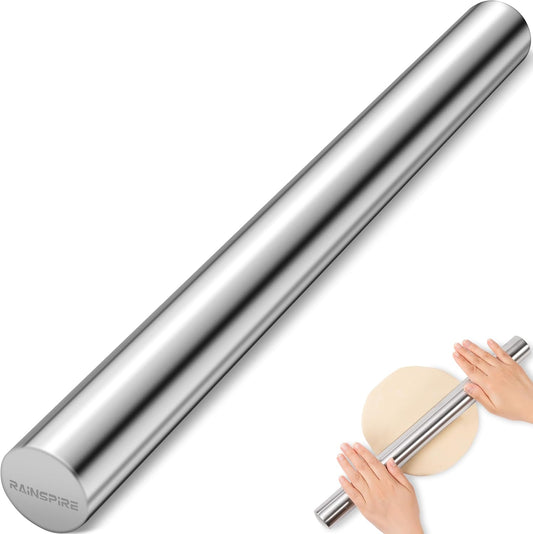 Rolling Pins for Baking 304 Stainless Steel Dough Roller Perfect Baking Supplies Kitchen Essentials for Baking, Fondant, Pizza Dough Roller, Dumpling