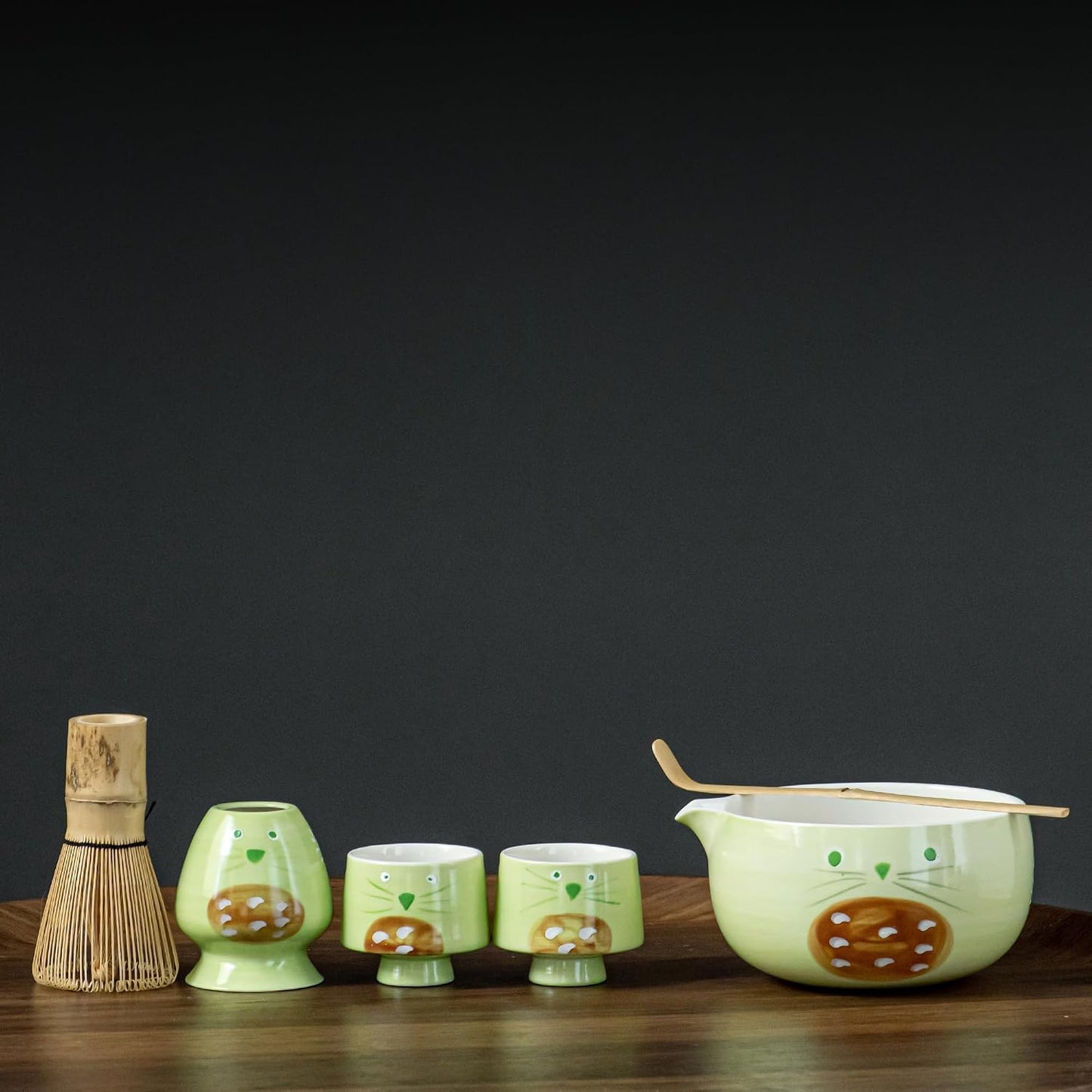 Matcha Whisk Set, Cute Strawberry Matcha Bowl Set with 2 Cups, Bamboo Whisk, Scoop & Holder, Matcha Kit Gift for Tea Lovers and Tea Ceremony, Birthday, Anniversary