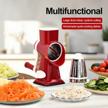 Rotary Cheese Grater Manual Hand Crank 3-in-1 Vegetable Shredde