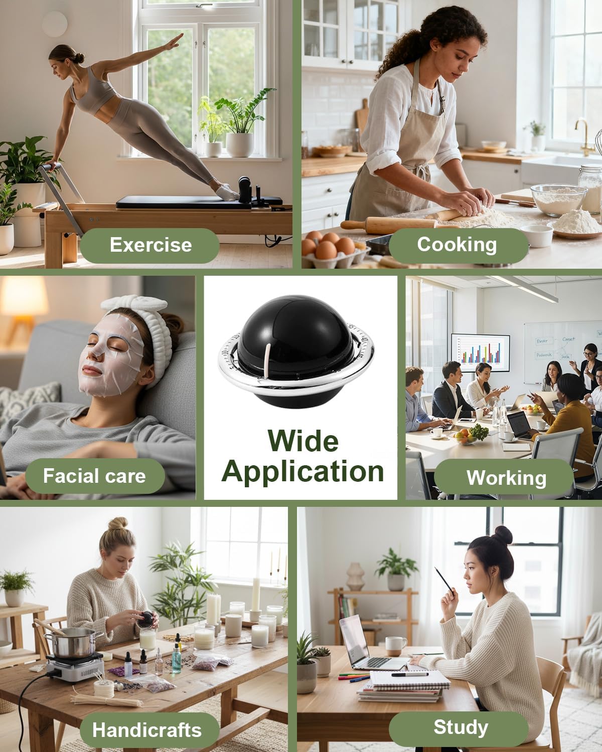 Kitchen Timer for Cooking, 60 Minutes Mechanical Timer - No Batteries Required, Stainless Steel Egg-Shape Cute Countdown Clock for Cooking, Learning, Exercises, Gaming