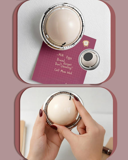 Kitchen Timer for Cooking, 60 Minutes Mechanical Timer - No Batteries Required, Stainless Steel Egg-Shape Cute Countdown Clock for Cooking, Learning, Exercises, Gaming