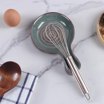 Spoon Rest for Kitchen, Ceramic Spoon Holder for Stove Top, Cooking Spoon Holder,Heat Resistant Utensil Rest for Countertop, Dishwasher Safe, Blue (1 pcs)