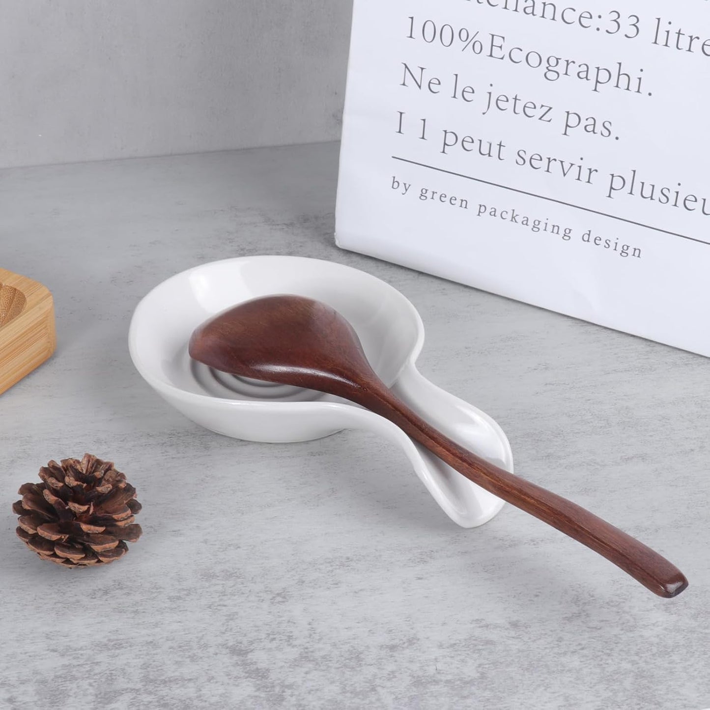 Spoon Rest for Kitchen, Ceramic Spoon Holder for Stove Top, Cooking Spoon Holder,Heat Resistant Utensil Rest for Countertop, Dishwasher Safe, Blue (1 pcs)