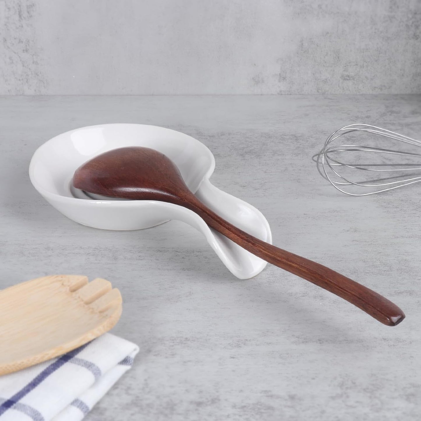 Spoon Rest for Kitchen, Ceramic Spoon Holder for Stove Top, Cooking Spoon Holder,Heat Resistant Utensil Rest for Countertop, Dishwasher Safe, Blue (1 pcs)