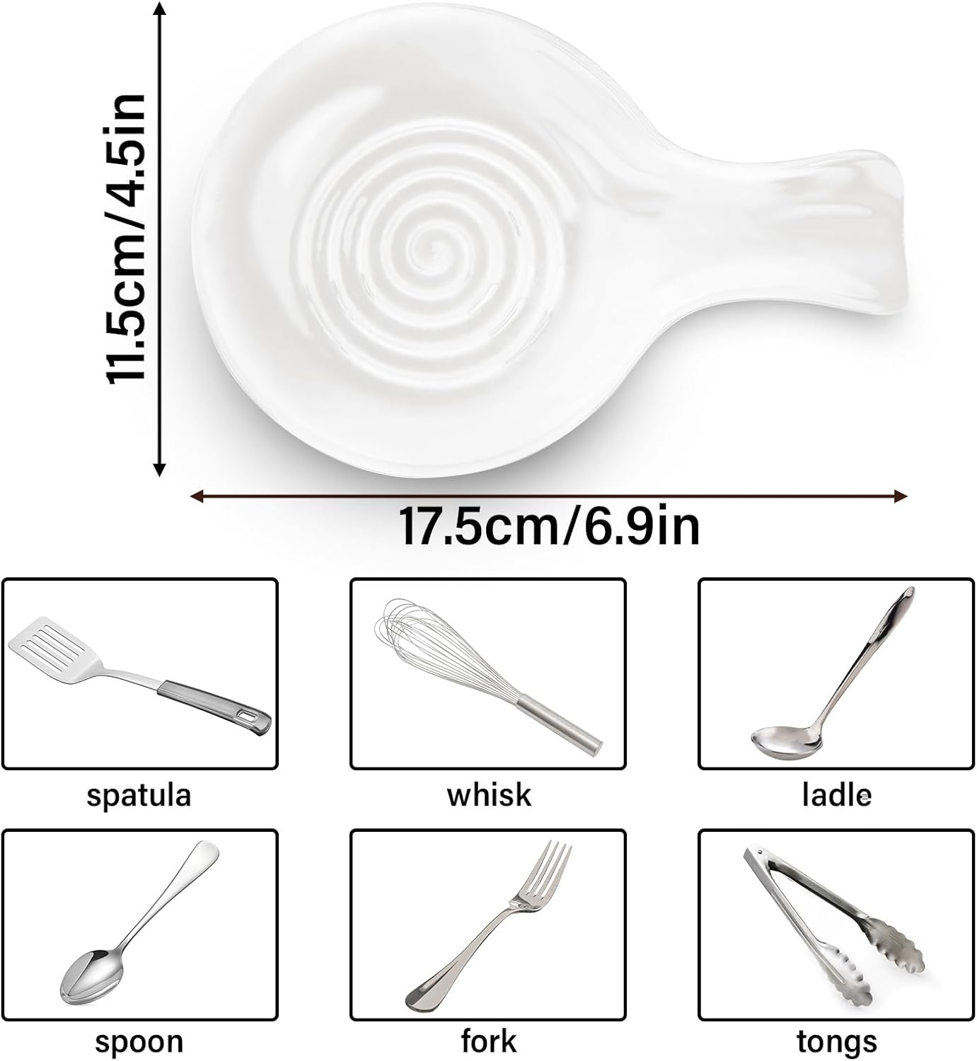 Spoon Rest for Kitchen, Ceramic Spoon Holder for Stove Top, Cooking Spoon Holder,Heat Resistant Utensil Rest for Countertop, Dishwasher Safe, Blue (1 pcs)