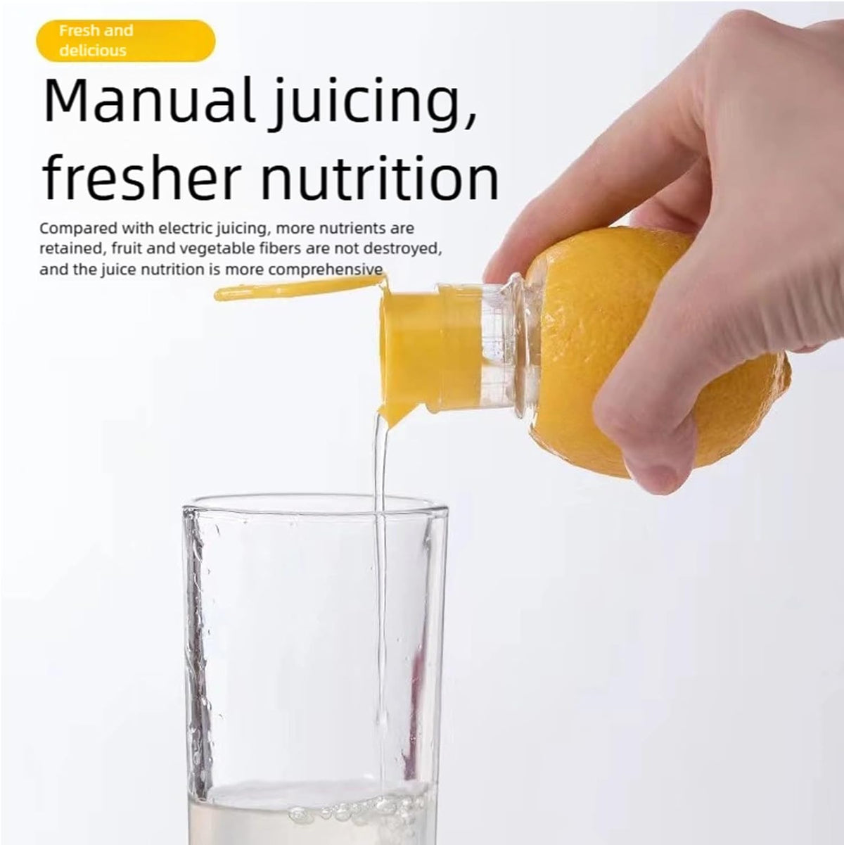 Screw Top Lemon Squeezer 2 Pack, Handheld Lemon and Lime Juicer with Built-In Filter and Storage Lid, Manual Citrus Juice Squeezer for Kitchen, Drinks and Cooking, Yellow and Green