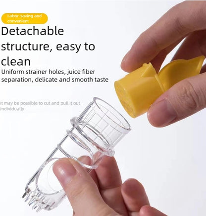 Screw Top Lemon Squeezer 2 Pack, Handheld Lemon and Lime Juicer with Built-In Filter and Storage Lid, Manual Citrus Juice Squeezer for Kitchen, Drinks and Cooking, Yellow and Green