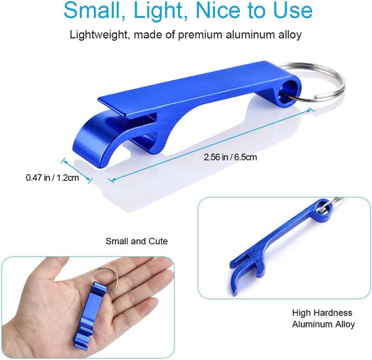 6PCS Colorful Key Chain Beer Bottle Openers for Bar and Home, 6 Color | Small, Practical, Easy to Carry, Open the Lids Easily, Beverage Bottle Opener Keychain for Men, Women, Made of Premium Metal
