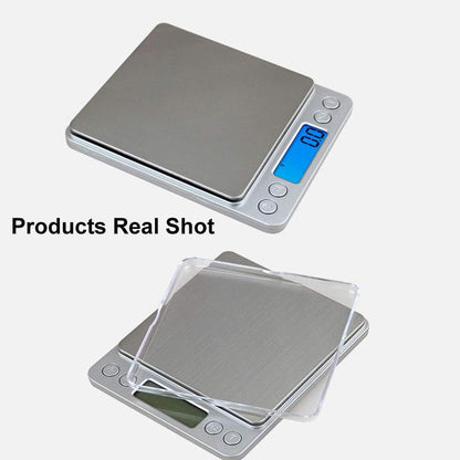 Digital Kitchen Scale,High Precision Stainless Steel Multifunction Food Scale Grams and Ounces Back-Lit LCD Display Small Pocket Jewelry Scales Auto Off,Tare,PCS,UNTS/Mode (500g/0.01g)