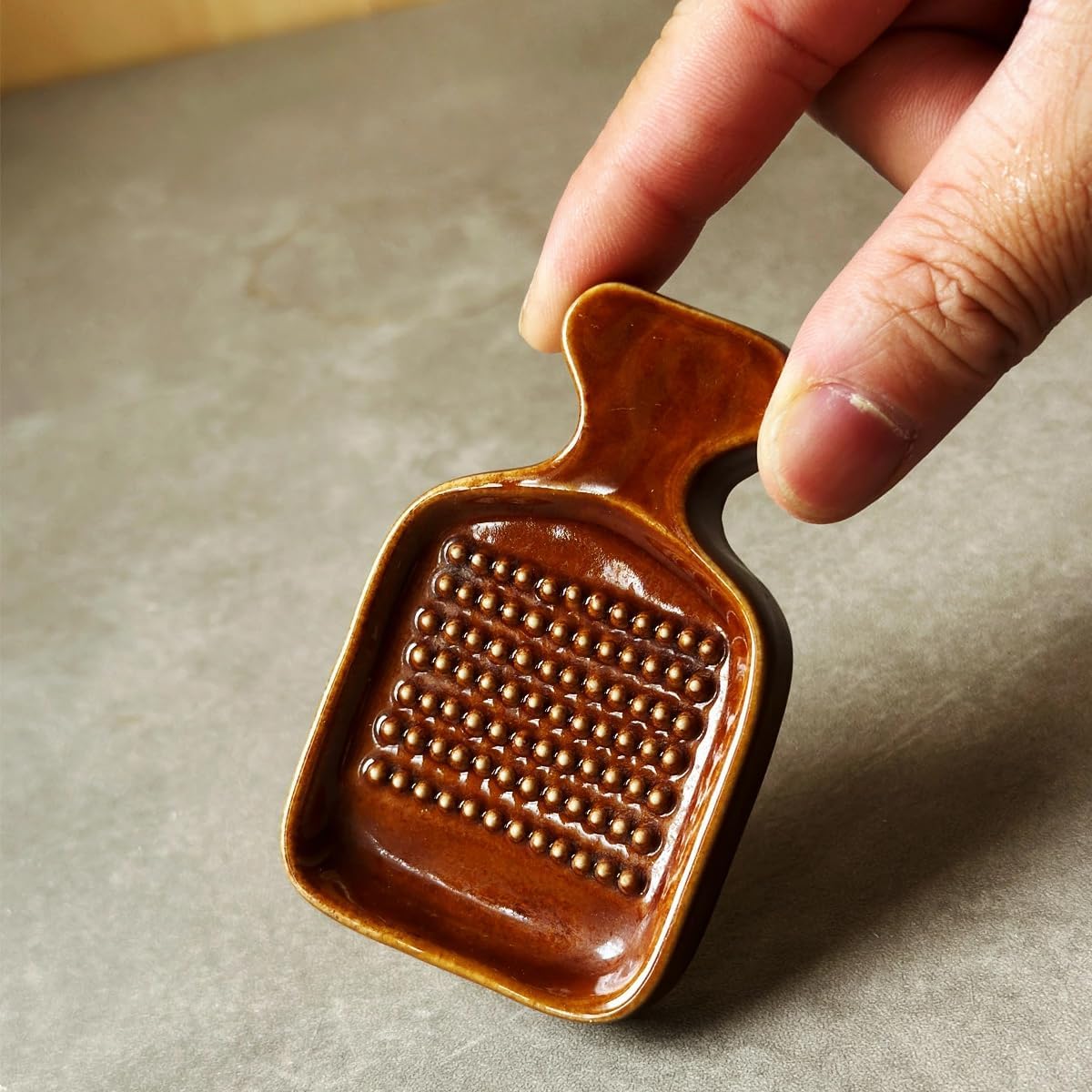 Made in Japan Wasabi Ginger Grater Set of 2 (Minoyaki Brown)