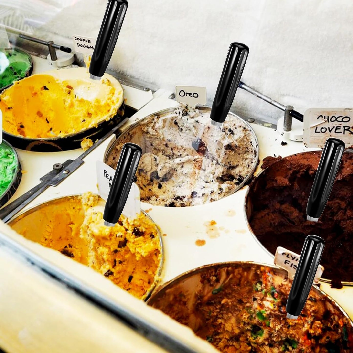 4 Pack Ice Cream Spade Heavy Duty - Stainless Steel Flat Ice Cream Scoop, Scooper for Hard or Creamy Dessert Spade Butter Cutter