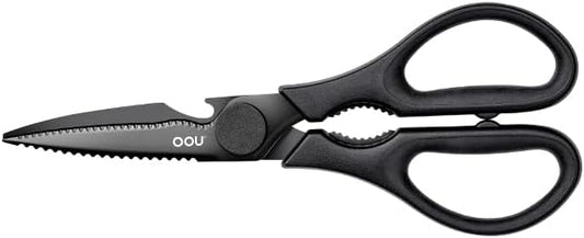 Scissors Titanium Kitchen Scissors Heavy Duty, Scissors all Purpose with Bottle Opener & Nutcracker, Dishwasher Safe Kitchen Shears for Meat, Chicken, Vegetables, Seafood & Herbs, Black