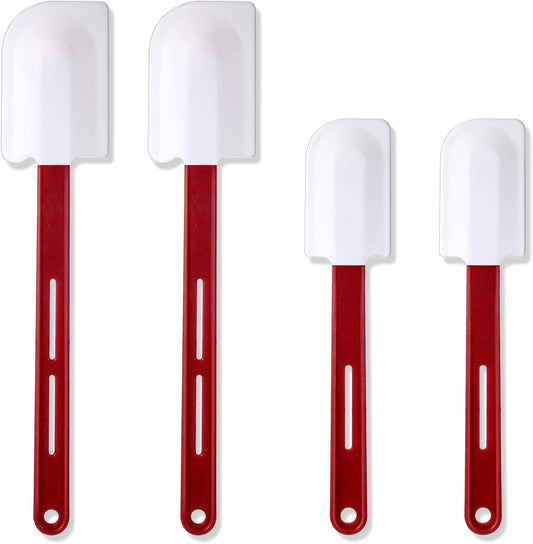 4 Pcs High Temp Silicone Spatulas Heat Resistant Rubber Spatula Commercial Silicone Scraper with Handle for Kitchen Cook Baking Mixing Utensil, Dishwasher Safe (10 Inch,14 Inch)