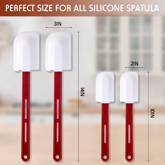 4 Pcs High Temp Silicone Spatulas Heat Resistant Rubber Spatula Commercial Silicone Scraper with Handle for Kitchen Cook Baking Mixing Utensil, Dishwasher Safe (10 Inch,14 Inch)