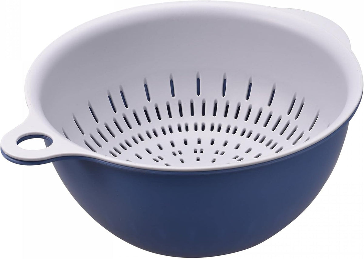 Kitchen Strainer Colander Bowl Set, Medium Double Layer Drain Basin and Basket Suitable for Fruits, Vegetables, Pasta, Cleaning Washing - Purple