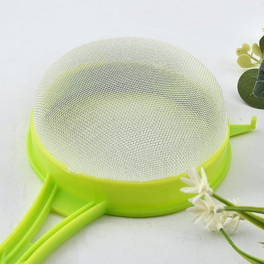 4Pcs Plastic Mesh Strainer Colander Set, Kitchen Plastic Flour Colander Set, Food Soy Milk Flour Sieve Long Handle Icing Sugar Sifters Fine Strainer with Non Slip Handles (4 Size)
