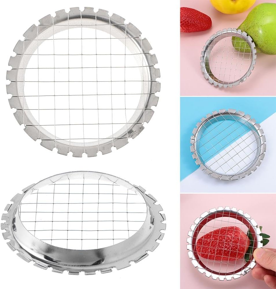 1PCS Stainless Steel Food Cutter - Egg Slicer, Fruit Cube Cutter, Salad and Tomato Slicer for Hard Boiled Eggs and Potatoes