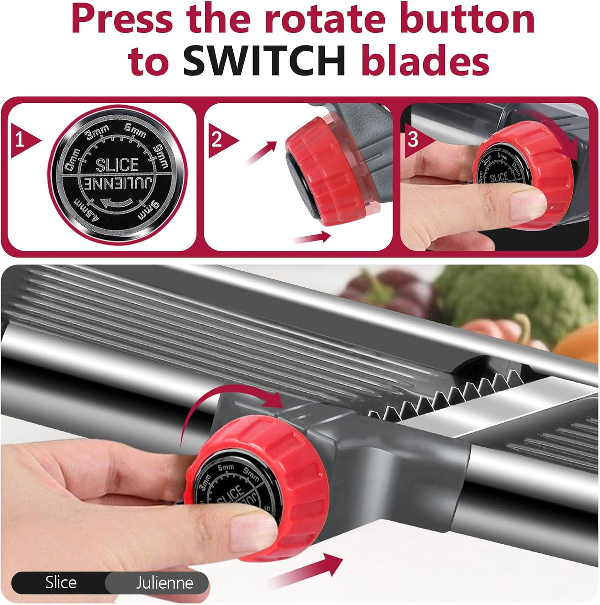 Mandoline Slicer for Kitchen,Adjustable Mandoline Food Slicer