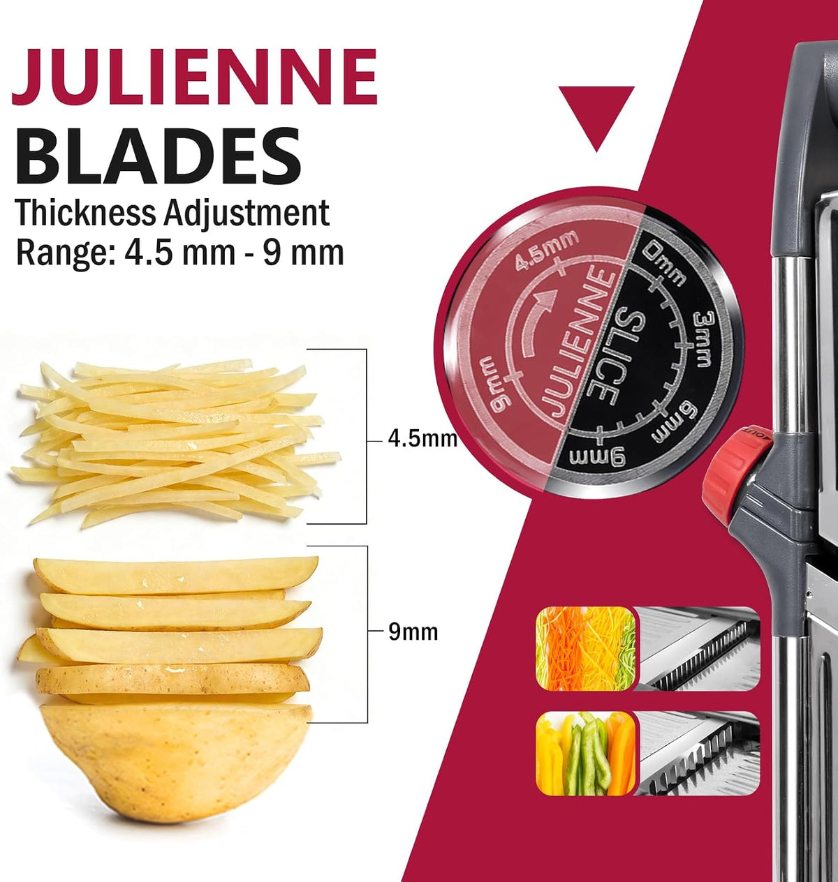 Mandoline Slicer for Kitchen,Adjustable Mandoline Food Slicer