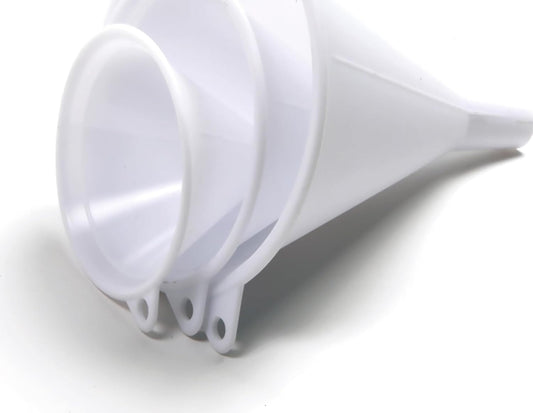 Plastic Funnel, Set of 3, Set of Three, White