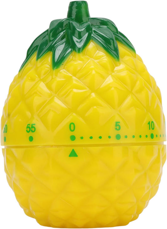 Cute Fruit Kitchen Timer, 60 Minutes Pineapple Shape Mechanical Timer Novelty 360 Degree Rotating Manual Cooking Timer