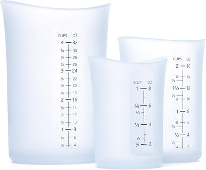 iSi Basics Measuring Cup Silicone Flexible, set of 3, Off-White
