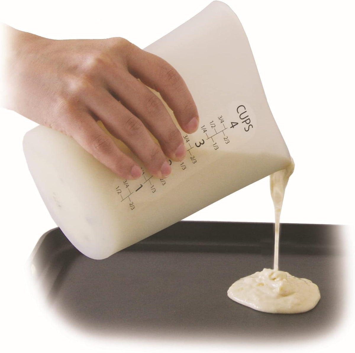 iSi Basics Measuring Cup Silicone Flexible, set of 3, Off-White