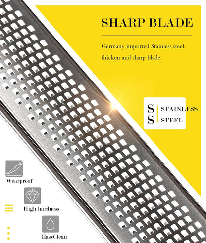 Kitchen Lemon Zester, Stainless Steel Hand Held Parmesan Cheese Grater for Ginger, Chocolate, Coconut, Lime, Nutmeg, Citrus, Fruit, Vegetable with Cleaning Brush, Dishwasher safe, White