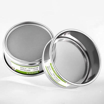 304 Stainless Steel Wire Cloth Lab Sieves, 300 Mesh Test Sieve, 4" Diameter Standard Analysis Sieve for Industrial Laboratory Homes