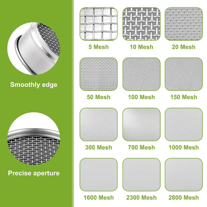 304 Stainless Steel Wire Cloth Lab Sieves, 300 Mesh Test Sieve, 4" Diameter Standard Analysis Sieve for Industrial Laboratory Homes