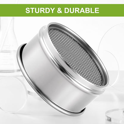 304 Stainless Steel Wire Cloth Lab Sieves, 300 Mesh Test Sieve, 4" Diameter Standard Analysis Sieve for Industrial Laboratory Homes