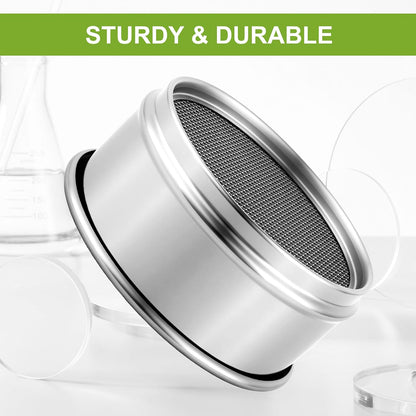 304 Stainless Steel Wire Cloth Lab Sieves, 300 Mesh Test Sieve, 4" Diameter Standard Analysis Sieve for Industrial Laboratory Homes