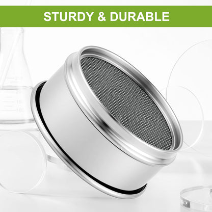304 Stainless Steel Wire Cloth Lab Sieves, 300 Mesh Test Sieve, 4" Diameter Standard Analysis Sieve for Industrial Laboratory Homes