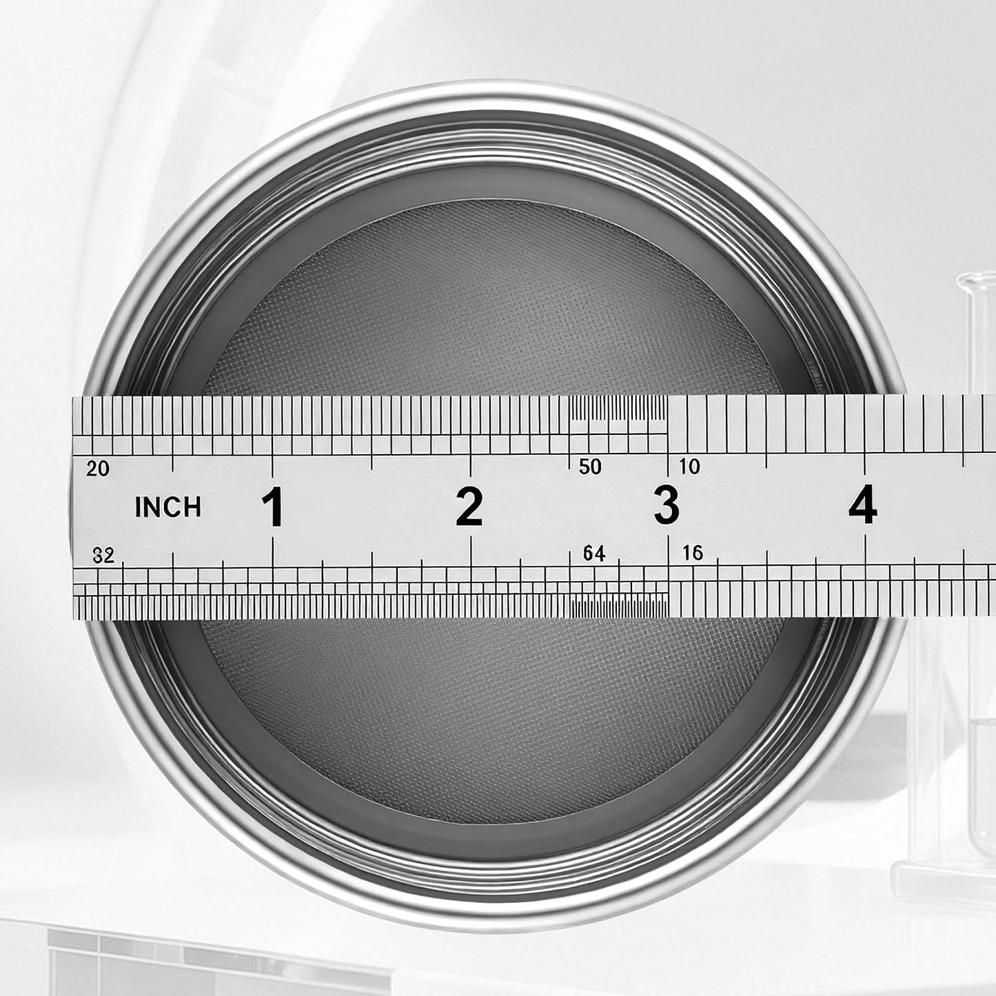 304 Stainless Steel Wire Cloth Lab Sieves, 300 Mesh Test Sieve, 4" Diameter Standard Analysis Sieve for Industrial Laboratory Homes