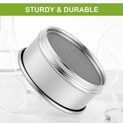 304 Stainless Steel Wire Cloth Lab Sieves, 300 Mesh Test Sieve, 4" Diameter Standard Analysis Sieve for Industrial Laboratory Homes