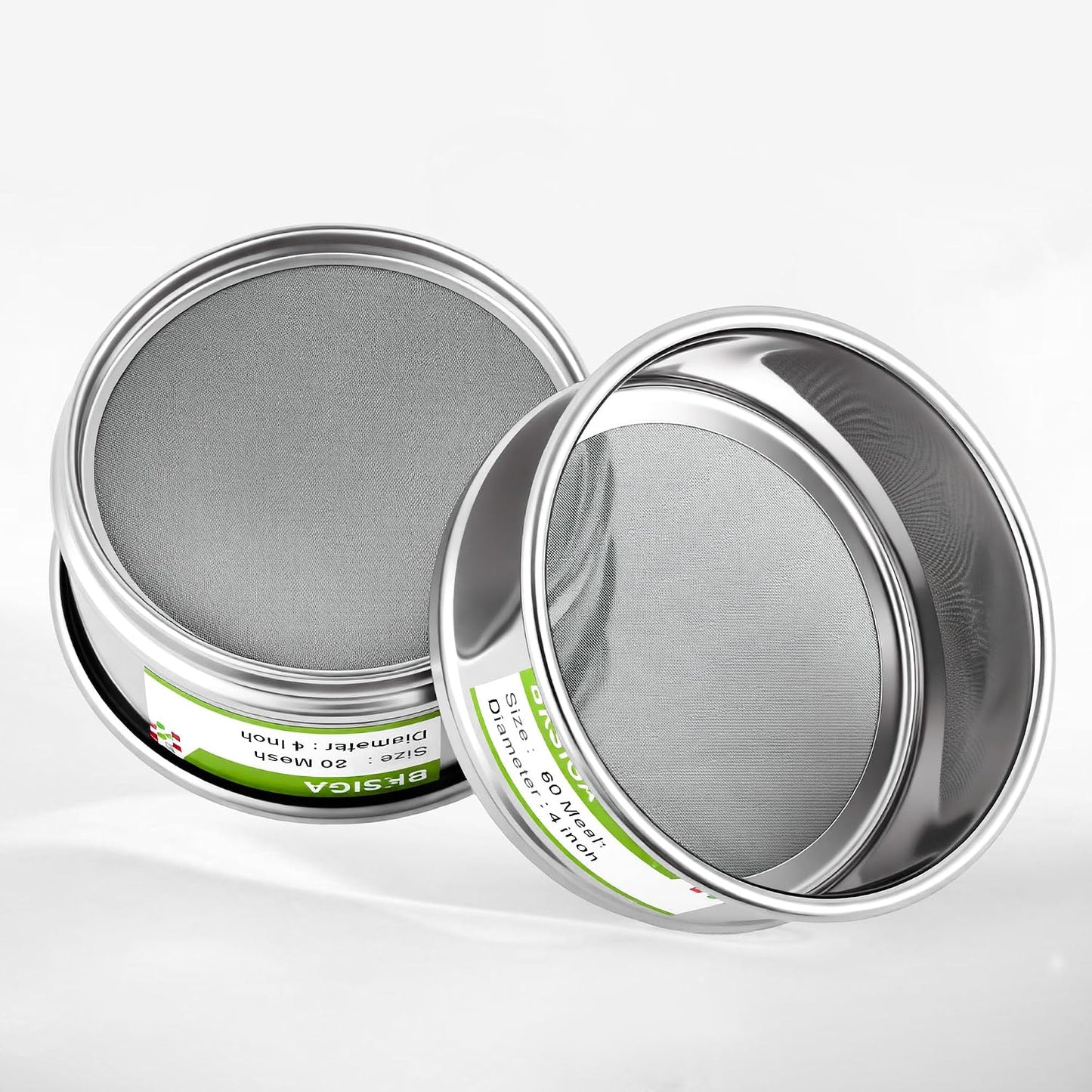304 Stainless Steel Wire Cloth Lab Sieves, 300 Mesh Test Sieve, 4" Diameter Standard Analysis Sieve for Industrial Laboratory Homes