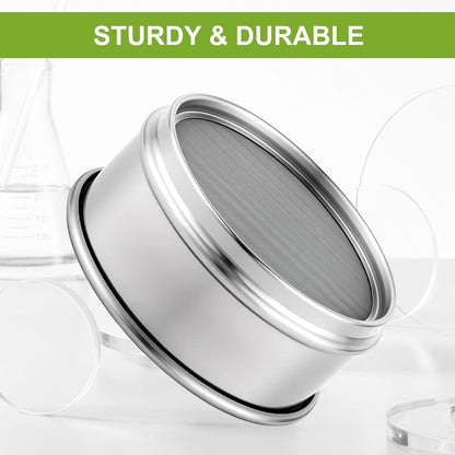304 Stainless Steel Wire Cloth Lab Sieves, 300 Mesh Test Sieve, 4" Diameter Standard Analysis Sieve for Industrial Laboratory Homes