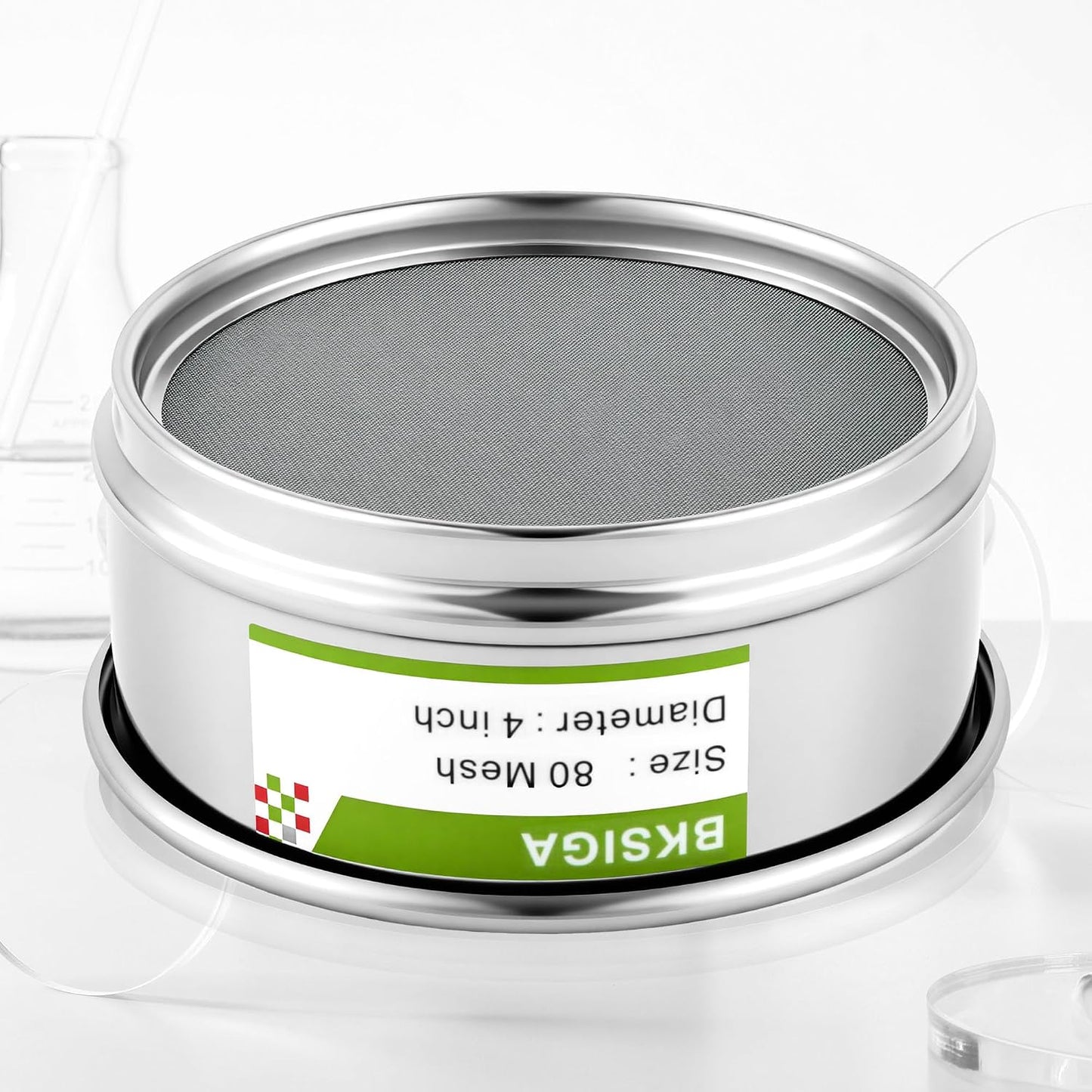 304 Stainless Steel Wire Cloth Lab Sieves, 300 Mesh Test Sieve, 4" Diameter Standard Analysis Sieve for Industrial Laboratory Homes